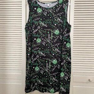 CELEBRATE TOGETHER St. Patrick's Day Shamrock Sleeveless Dress Size XL